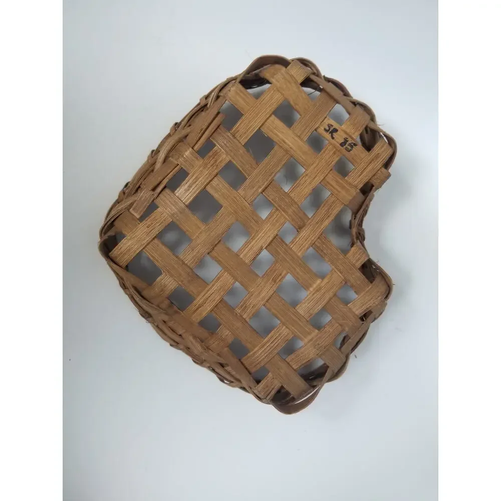 Vintage Hand Woven Wooden Slint Heart Shaped Basket Country Cottage Core